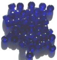 50 6x9mm Transparent Cobalt Glass Crow Beads
